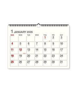 新日本カレンダー 2026年　壁掛けカレンダー　A4サイズ　アイボリー　EDC-4732　[M便 1/2]